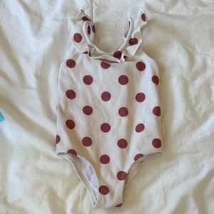 Zara Kids Cream and Red Polka Dot One Piece